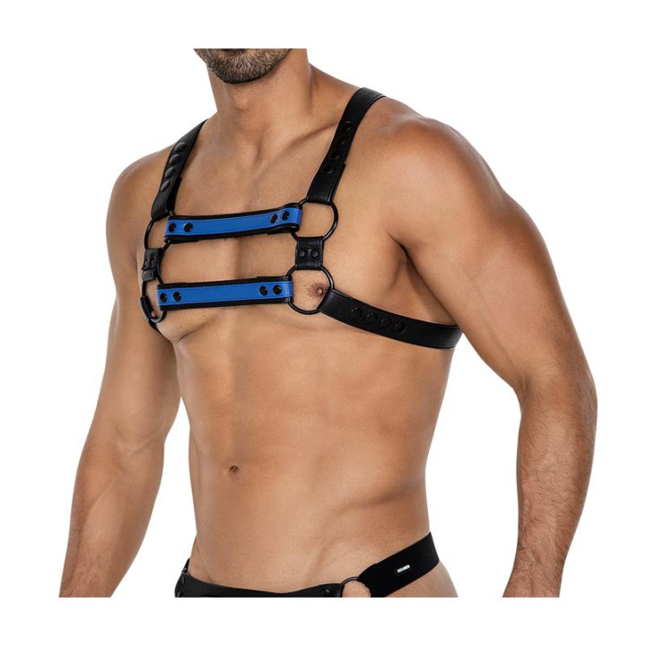 H4RNESS06 Arnés de Pecho 4WAY Azul Talla Única de Cut4Men | VibraZon