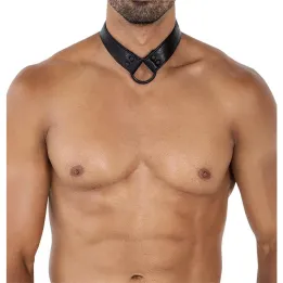 BL4CK08 C-Ring Body Collar Blackleatherlike Talla Única de Cut4Men