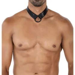 BL4CK08 C-Ring Body Collar Blackleatherlike Talla Única de Cut4Men