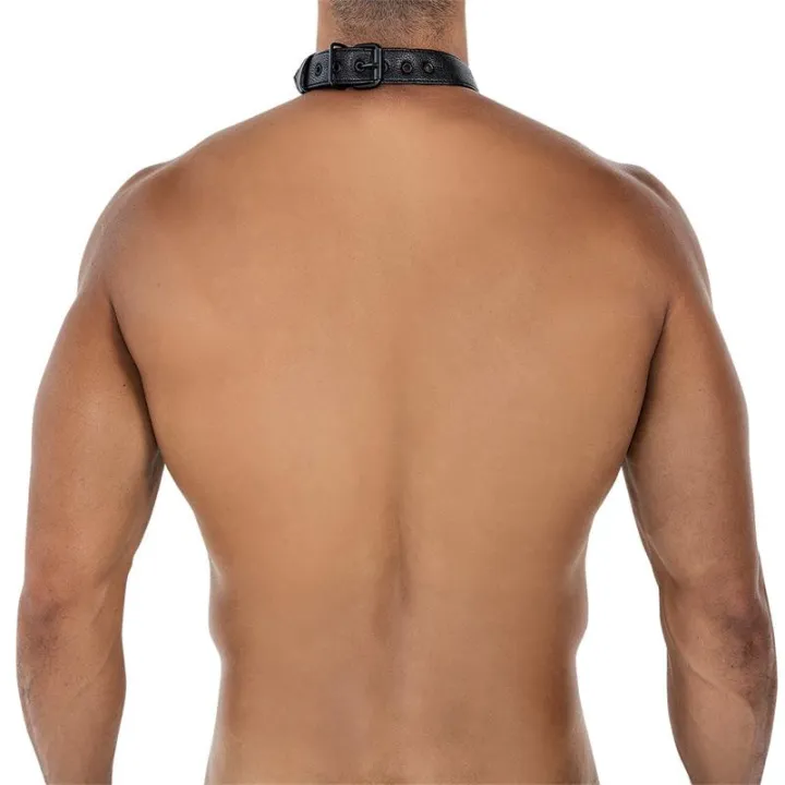 BL4CK08 C-Ring Body Collar Blackleatherlike Talla Única de Cut4Men