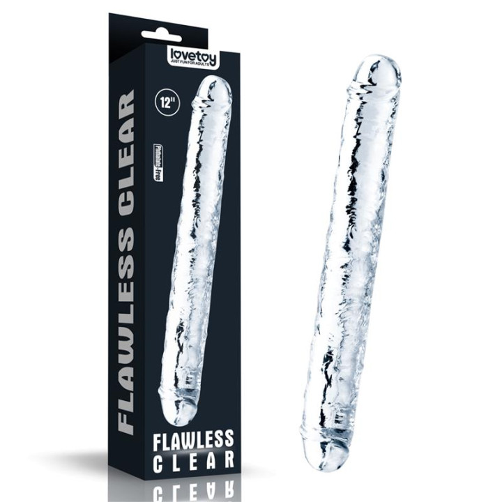 Dildo Doble Flawless Clear 12 Transparente de Lovetoy | VibraZon