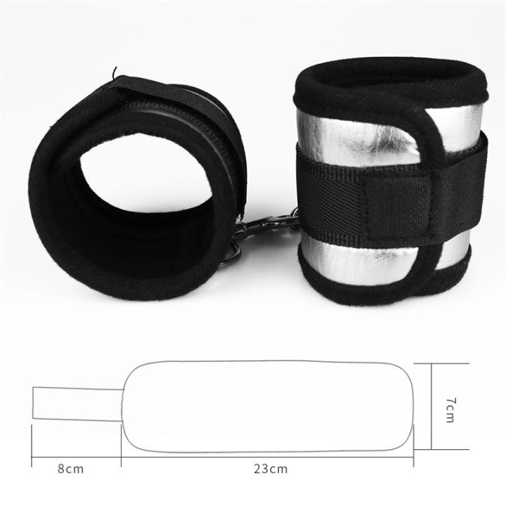 Esposas Velcro Negro y Plateado de Lovetoy | VibraZon