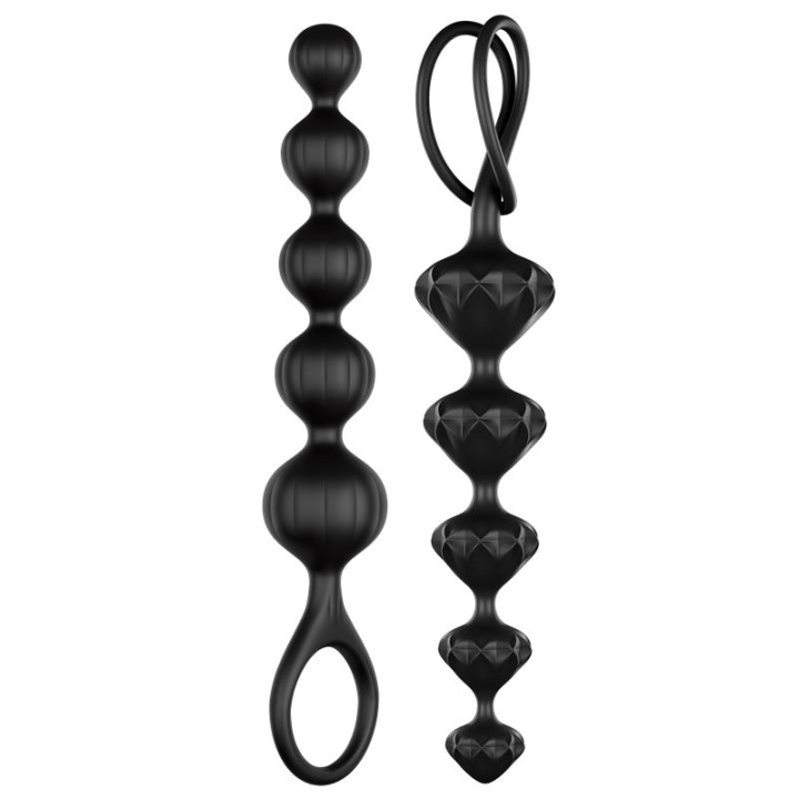 Set 2 Cadenas Anales Color Negro de Satisfyer | VibraZon