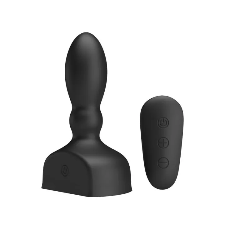 Estimulador Anal Harriet Inflable USB Silicone Negro de Prettylove