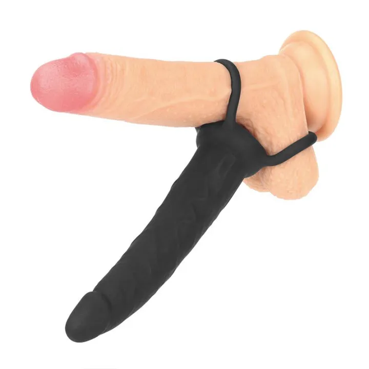 Dildo Anal con Doble Anillo Negro de Lovetoy