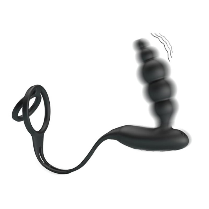 Plug Anal con Anillo para el Pene con Vibración de Prettylove | VibraZon