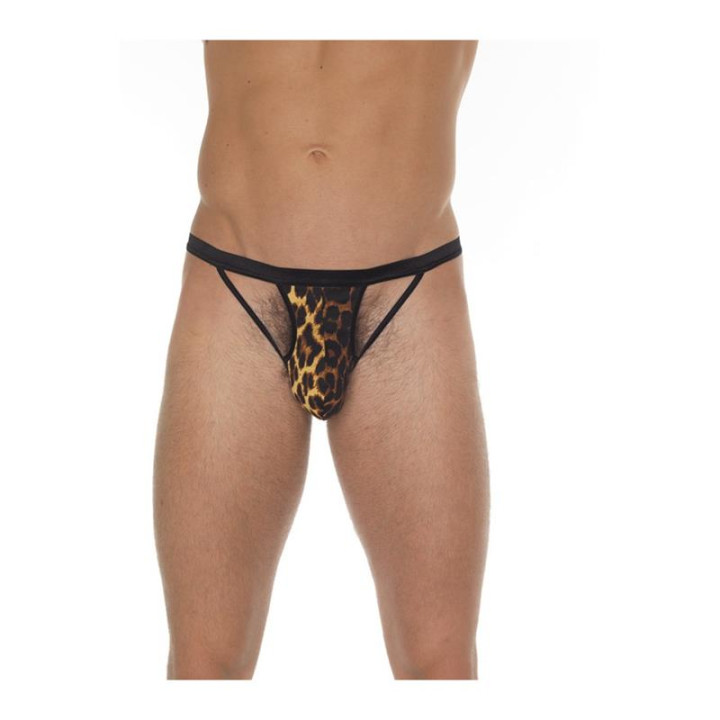 Tanga con Tiras Negro y Leopardo Talla Única de Amorable | VibraZon