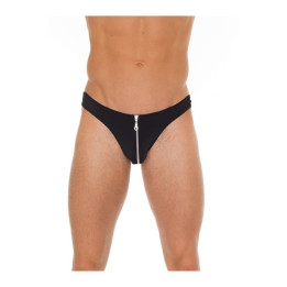 Tanga con Cremallera Negro Talla Unica de Amorable | VibraZon