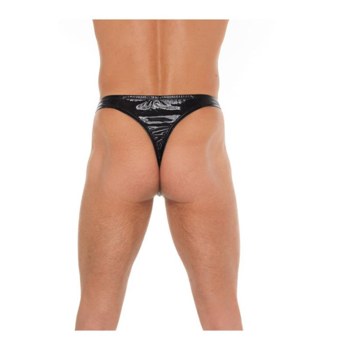 Tanga Negro Brillante Talla Única de Amorable | VibraZon