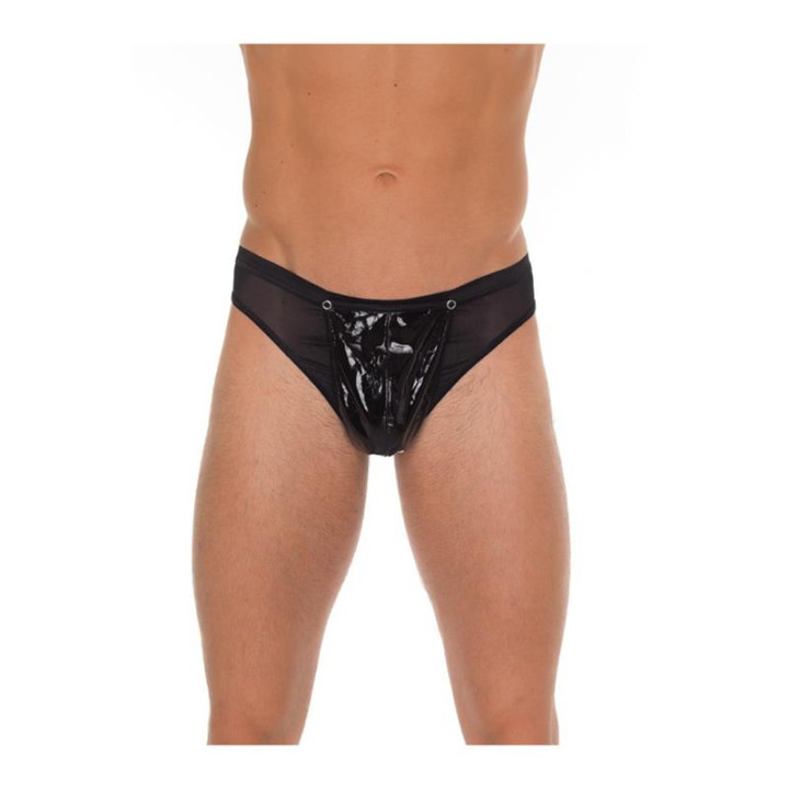 Tanga de PVC Negro Talla Única de Amorable | VibraZon