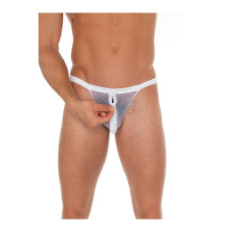 Tanga con Cremallera Blanco Talla Única de Amorable | VibraZon