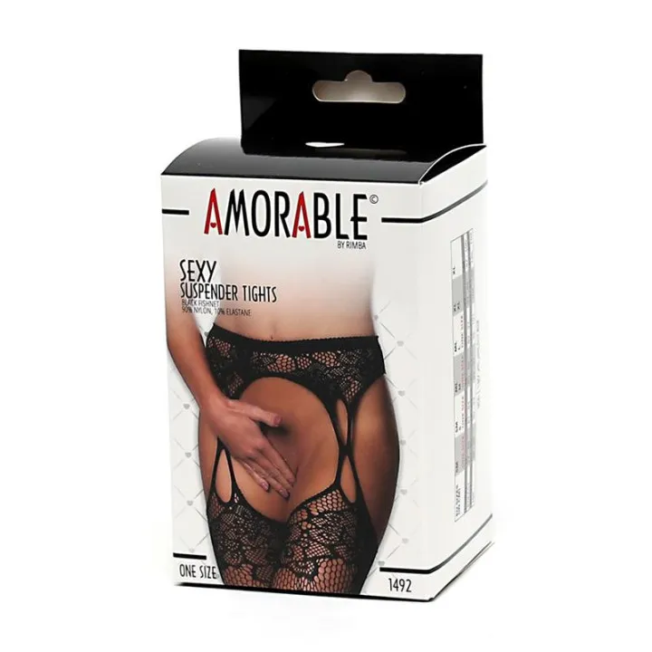 Medias de Liga Negras Talla Unica de Amorable