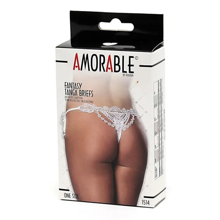 Tanga Fantasía Blanco Talla Unica de Amorable