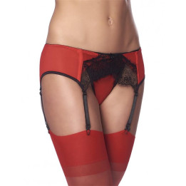 Liguero con Braguitas y Medias Rojo y Negro de Amorable | VibraZon
