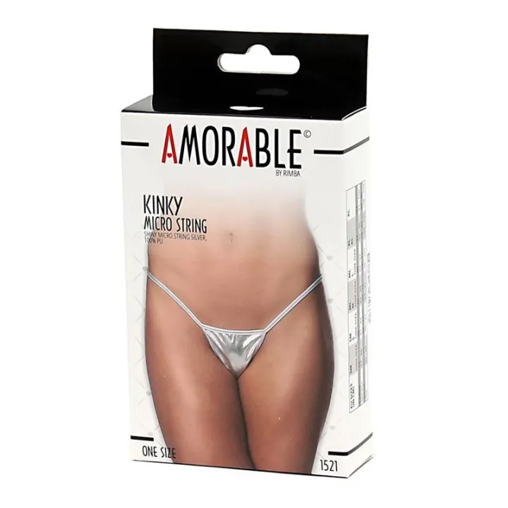 Micro Tanga Plateado Talla Unica de Amorable