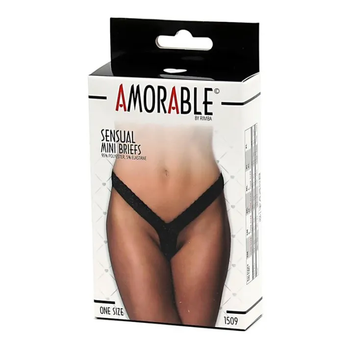 Tanga Negro Talla Unica de Amorable
