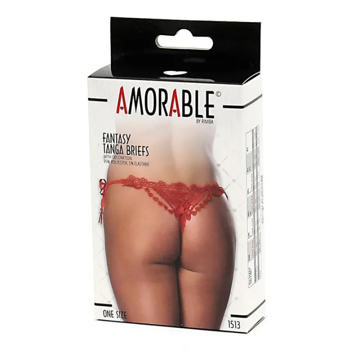 Tanga Fantasía Rojo Talla Unica de Amorable