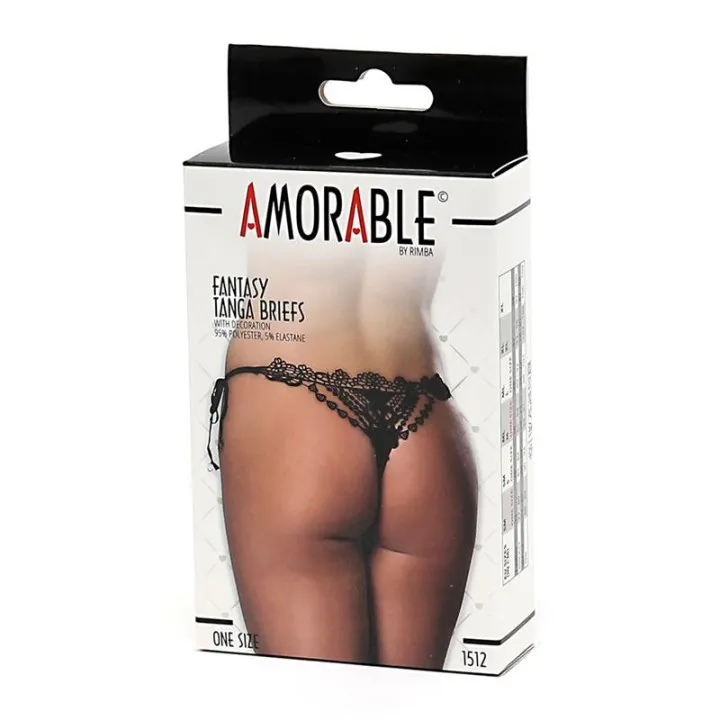 Tanga Fantasia Negro Talla Unica de Amorable