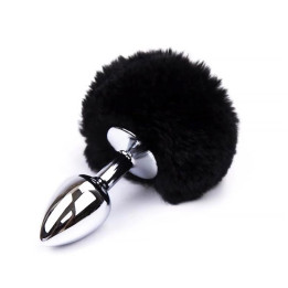Plug Anal con Pompón Negro Talla S de Afterdark | VibraZon