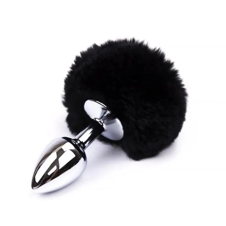Plug Anal con Pompón Negro Talla S de Afterdark