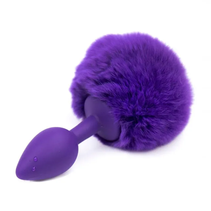 Plug Anal con Pompón Púrpura Talla S de Afterdark