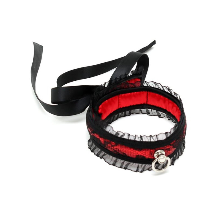 Collar de Saten Rojo de Bondage Play | VibraZon