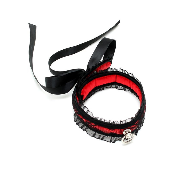 Collar de Saten Rojo de Bondage Play | VibraZon