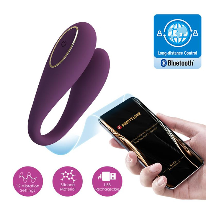 August Vibrador de Parejas con APP Lila de Prettylove | VibraZon