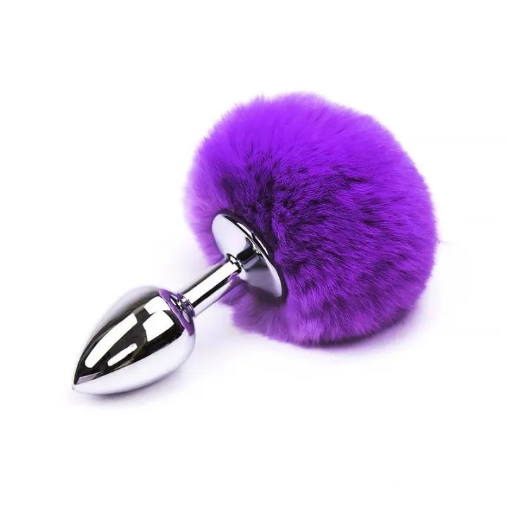 Plug Anal con Pompón Púrpura Talla S de Afterdark