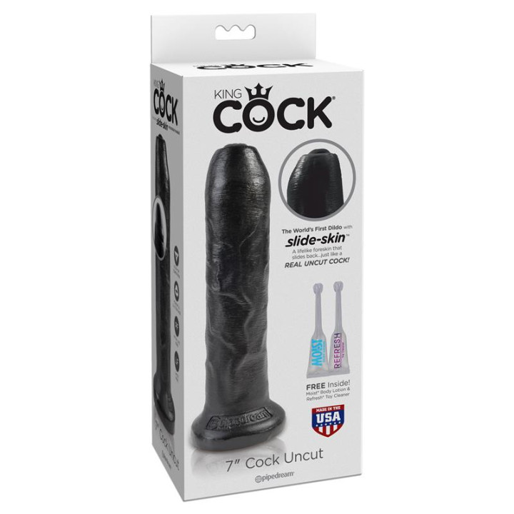 King Cock Dildo Realista con Glande Retráctil Color Negro 7 | VibraZon