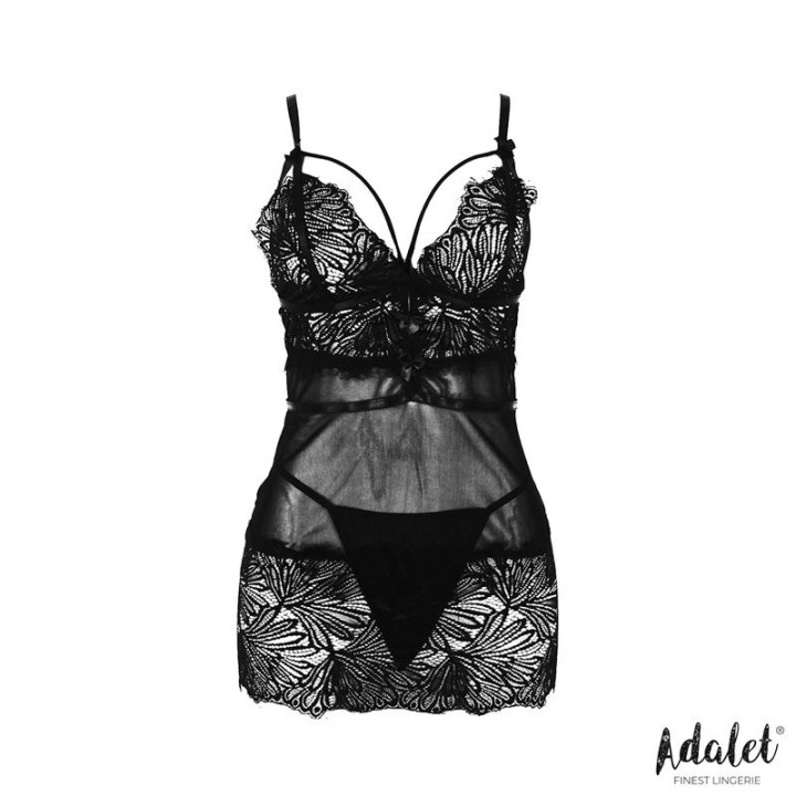 Lila Babydoll Espalda Abierta y Tanga de Adalet Lingerie | VibraZon