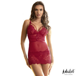 Zoe Babydoll Espalda Abierta y Tanga Rojo de Adalet Lingerie | VibraZon