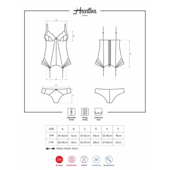 Heartine Corset Negro de Obsessive