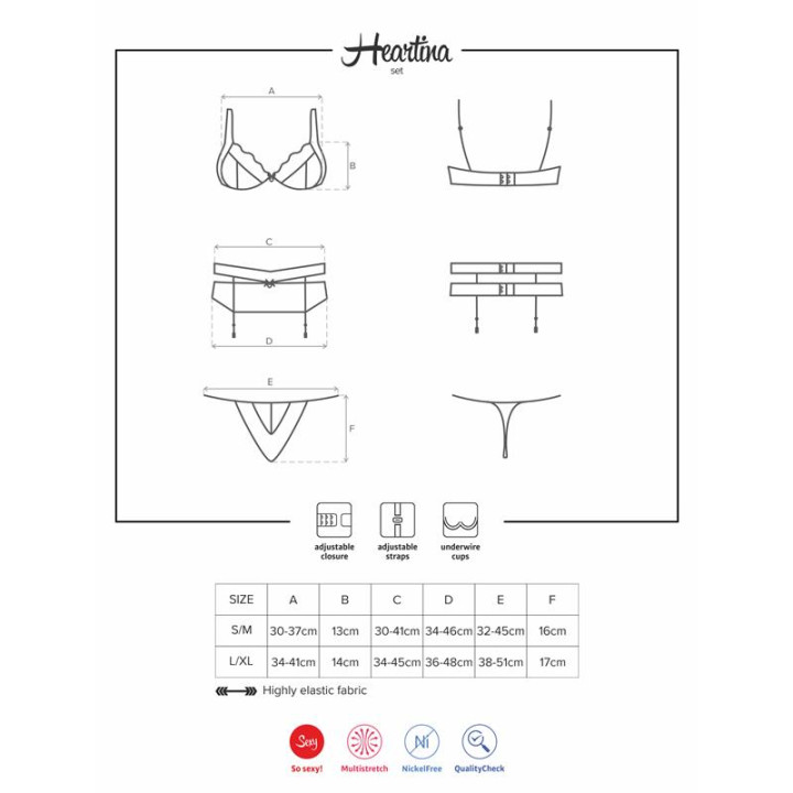 Heartina Set 3 Piezas Negro de Obsessive | VibraZon