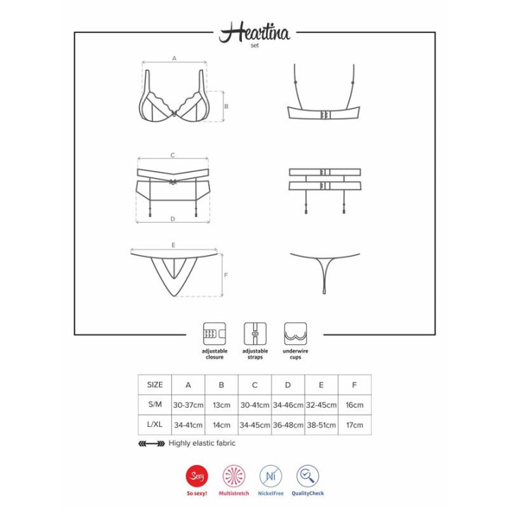 Heartina Set 3 Piezas Color Rojo de Obsessive | VibraZon