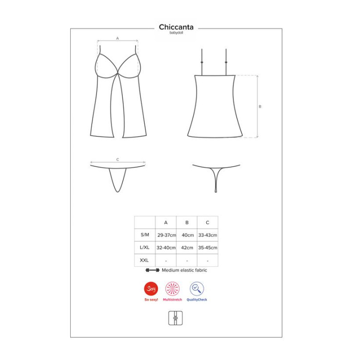 Chiccanta Babydoll y Tanga Negro de Obsessive | VibraZon