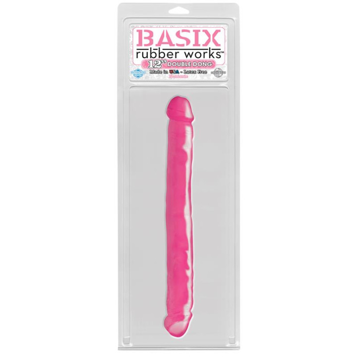Dildo Doble 30,50 cm Color Rosa de Basix Rubber Works | VibraZon