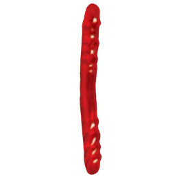Dildo Doble Color Rojo 33,7 cm de Basix Rubber Works | VibraZon