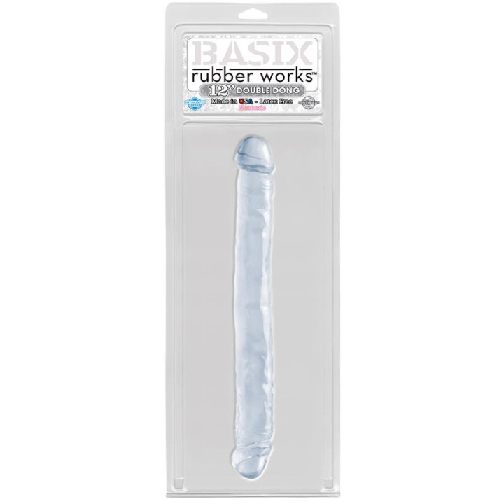 Dildo Doble 30.50 cm Transparente de Basix Rubber Works | VibraZon