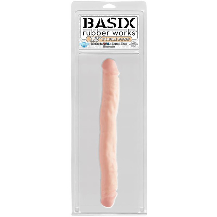 Dildo Doble 30.50 cm Color Natural de Basix Rubber Works | VibraZon