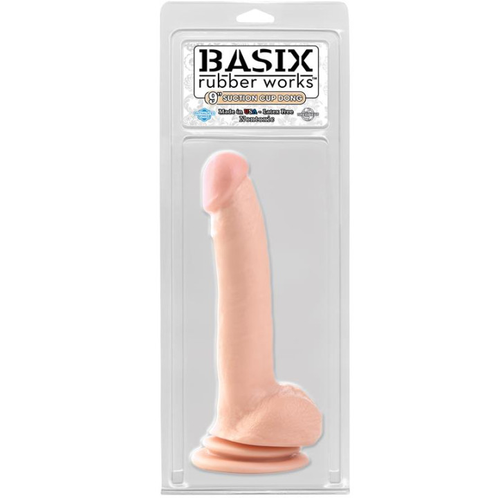 Dildo 22,9 cm Natural de Basix Rubber Works | VibraZon