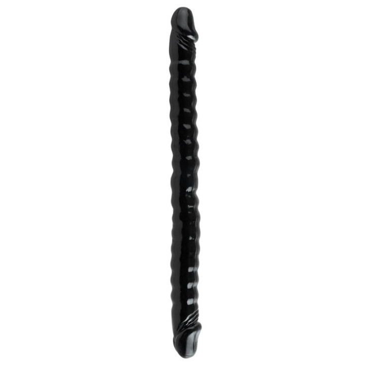 Dildo Doble 45,7 cm Negro de Basix Rubber Works | VibraZon