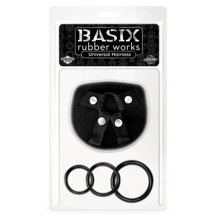 Arnés Universal con 3 Aros de Silicona de Basix Rubber Works | VibraZon