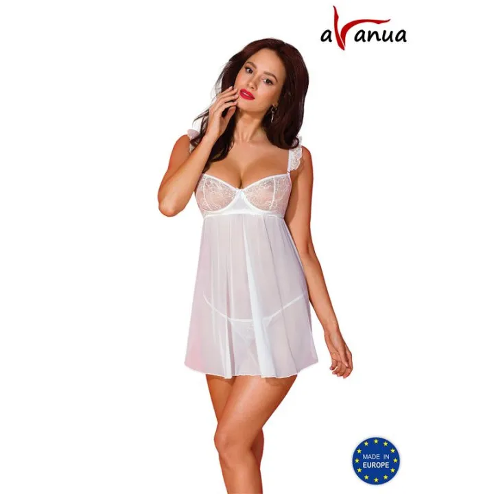 Milagros Chemise y Tanga Blanco de Avanua