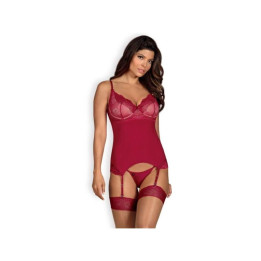 Rosalyne Corset y Tanga Rojo de Obsessive | VibraZon