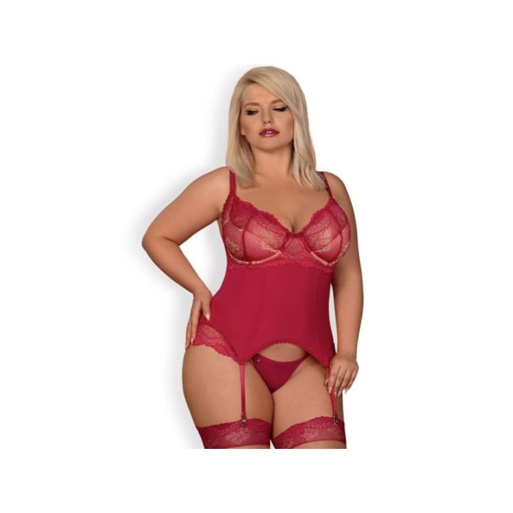 Rosalyne Corset y Tanga Rojo de Obsessive | VibraZon