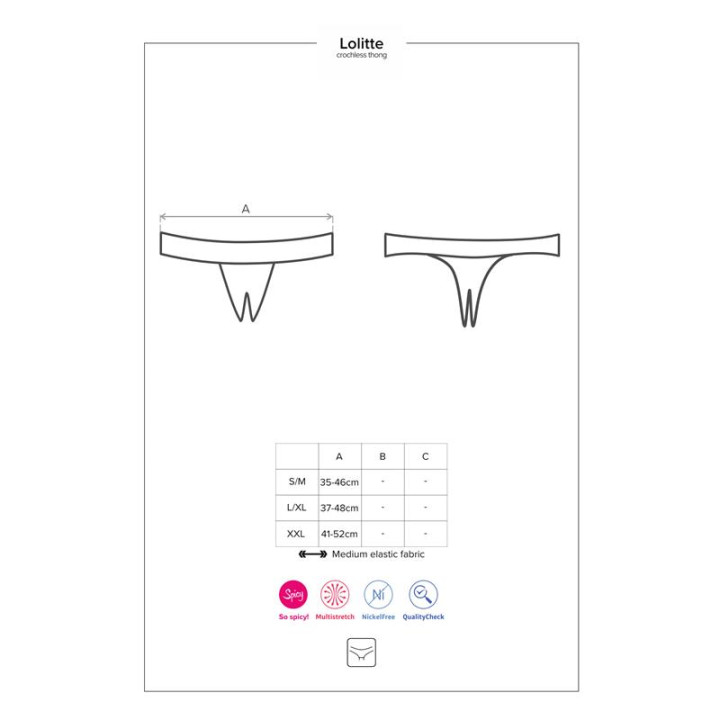 Letica Tanga Abierto Negro de Obsessive | VibraZon