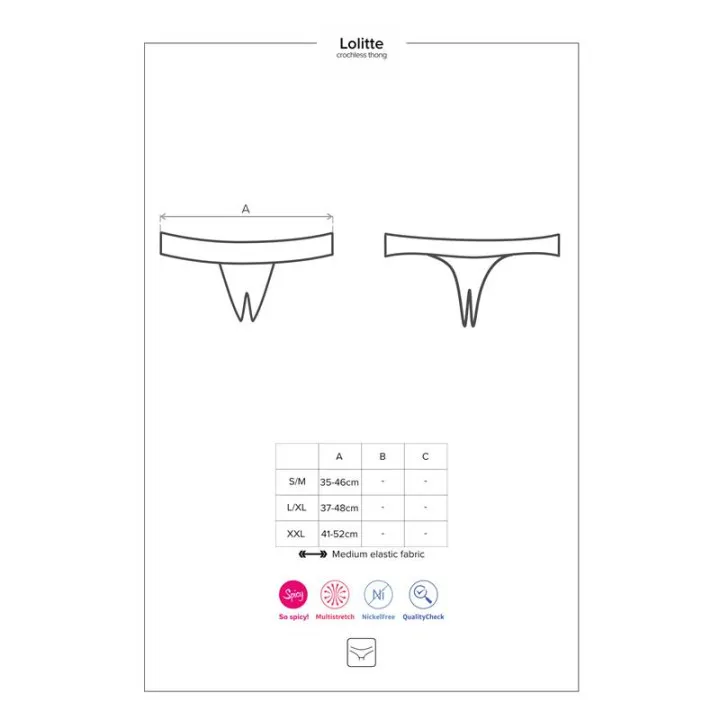Letica Tanga Abierto Negro de Obsessive