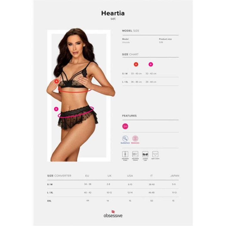 Heartia Set de 3 Piezas Negro de Obsessive | VibraZon