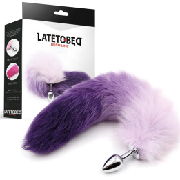 Plug Anal con Cola de Zorro Púrpura y Blanco Talla S de Latetobed Bdsm Line | VibraZon